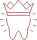 Animated tooth with a royal crown