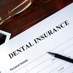 dental insurance form on table 