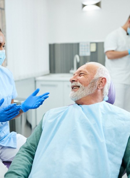 Man smiling in the dental chair