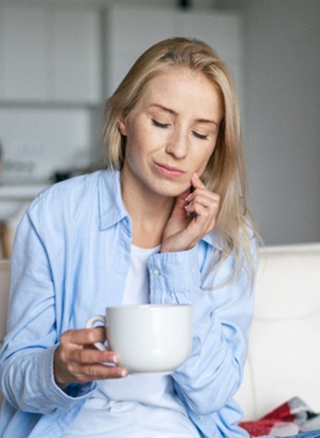 Woman with a toothache