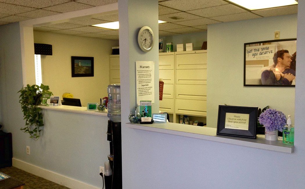 Welcoming dental office reception desk
