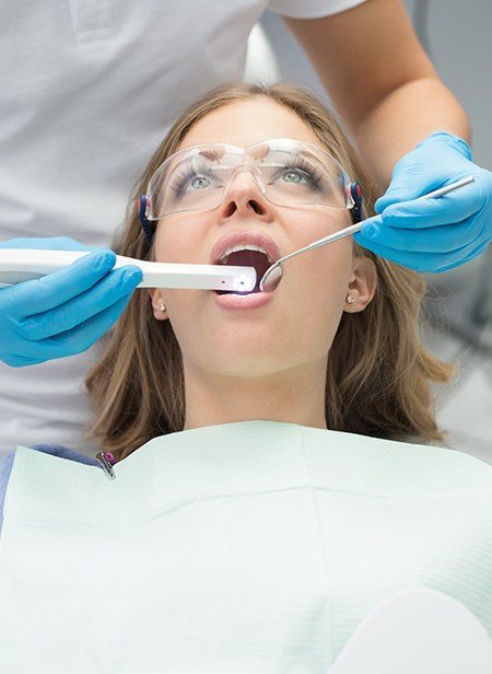 Dentist capturing intraoral images