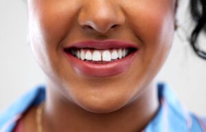 Woman with a smile gap