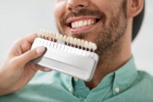 Man at his veneers consultation